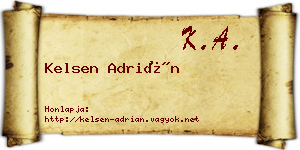 Kelsen Adrián névjegykártya